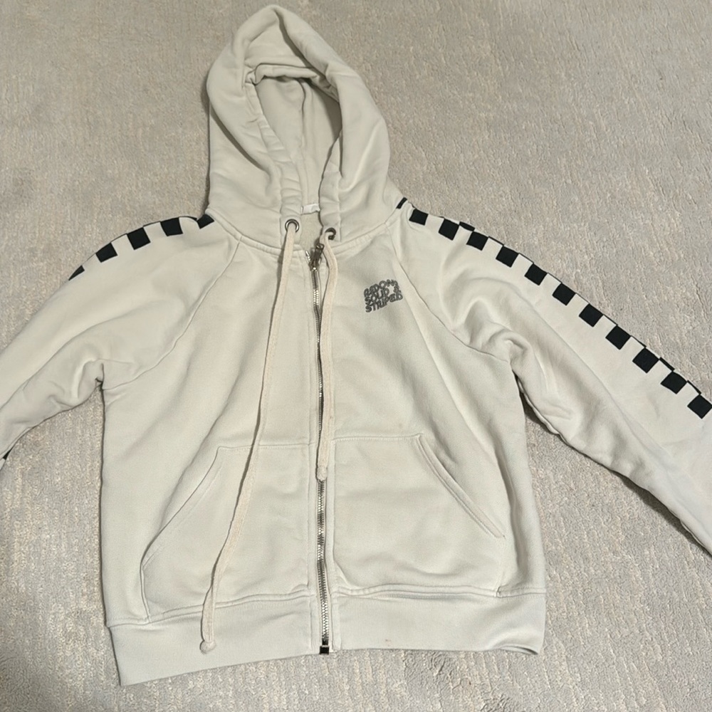 Redone solid and striped collab sweatshirt
